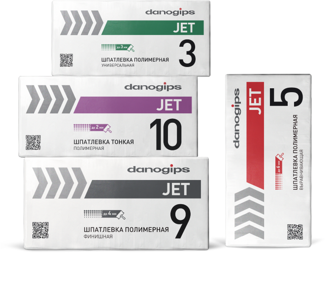 Серия шпатлевок JET